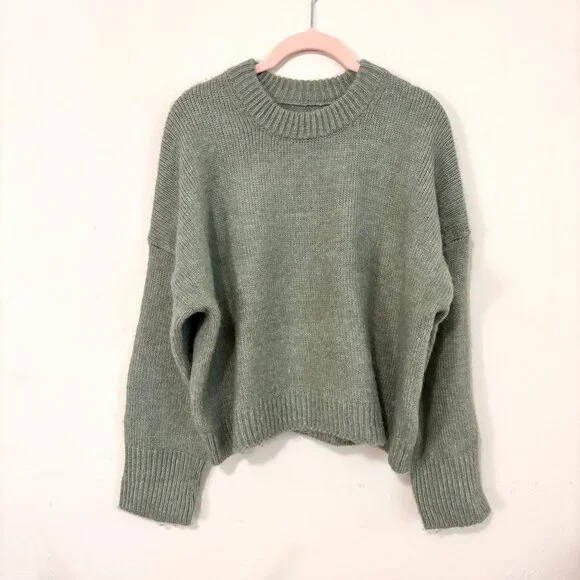 Abercrombie & Fitch Wedge Crew Sweater, Green, Size Small - Picture 4 of 8